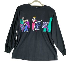 Vintage SilkScapes Jazz Singer Long Sleeve Tee